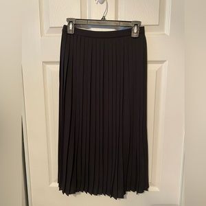 J.Crew Black Pleated Midi Skirt